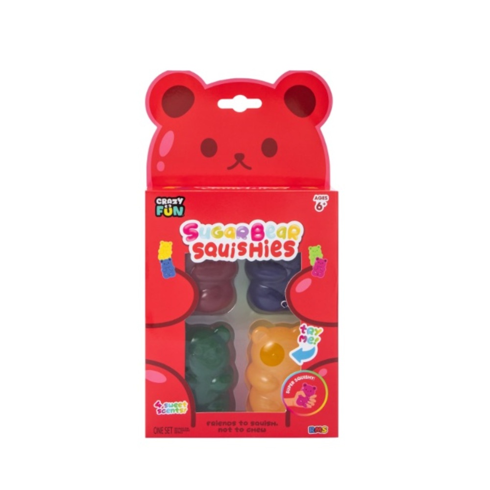 Crazy Fun® Sugar Bear Squishies Set 4-Pack